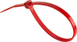 6 Inch Red Zip Ties, 100 Pack, 40lb Strength, UV Resistant Strong Nylon Cable Ties