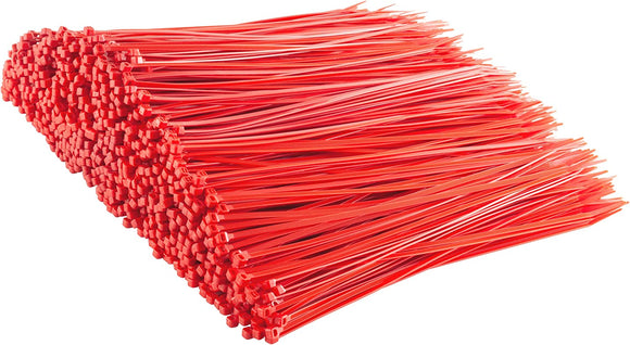 6 Inch Red Zip Ties, 100 Pack, 40lb Strength, UV Resistant Strong Nylon Cable Ties
