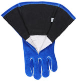 MCR Safety 4600 Blue Beast Leather Welding Work Gloves Jersey Lined Select Side Split Leather Reinforced Palm and Thumb Strap, Wing thumb