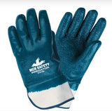 MCR Safety 9761R Predator Series Fully Nitrile Coated Work Gloves Safety Cuff and Jersey Lined Treated with ActiFresh, 12 Pairs