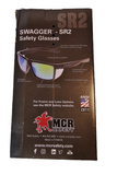 MCR SAFETY SWAGGER SR210 BLACK SAFETY GLASSES CLEAR LENSES TPR NOSE PAD AND TEMPLE ENDS DETACHABLE SIDE SHIELDS